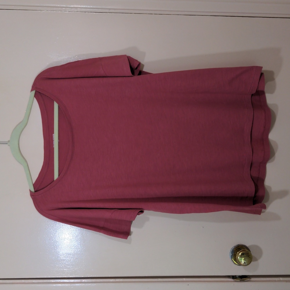 Eileen Fisher organic cotton tee, oversized S, raspberry, LIKE NEW